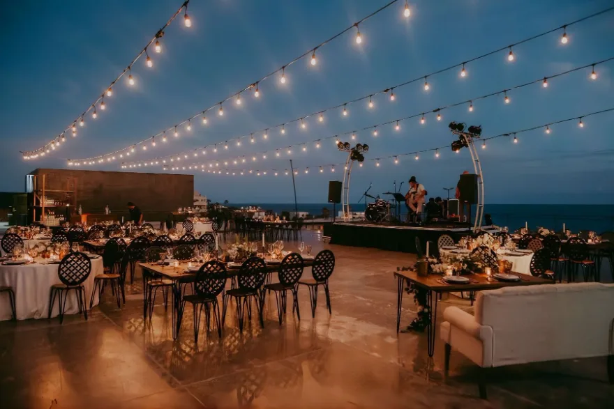 Private celebration table setting in Los Cabos
